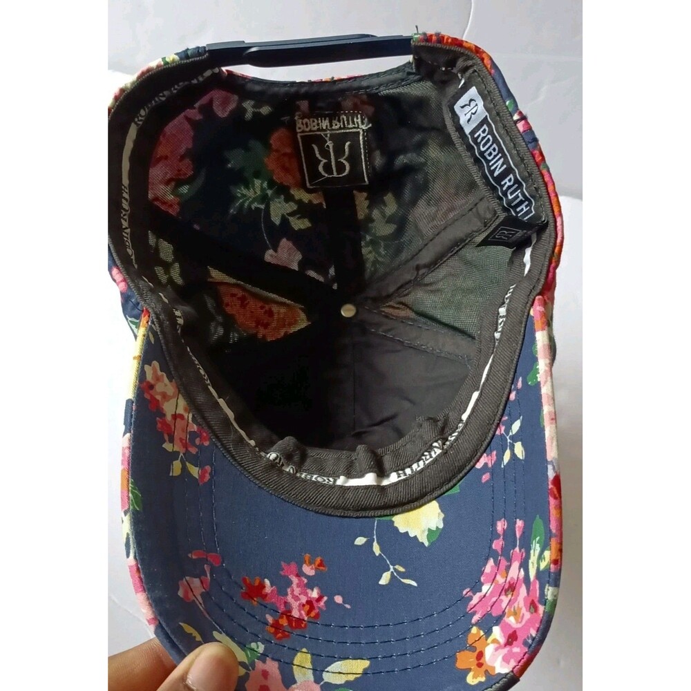 Robin Ruth Chicago Quilted Baseball Cap Floral Print Embroidered Snapback Hat - Picture 8 of 9